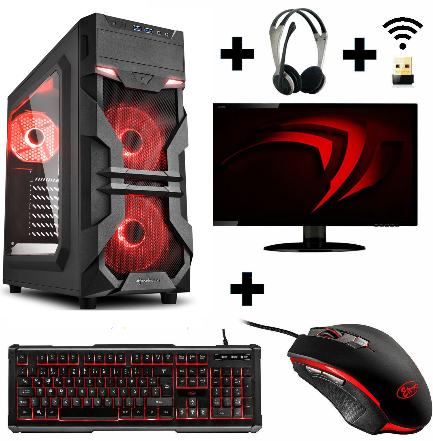 Gamer PC KomplettSet AMD Ryzen 4x 3,1 Ghz Geforce Grafik 8GB 1TB Win10 Komplett eBay